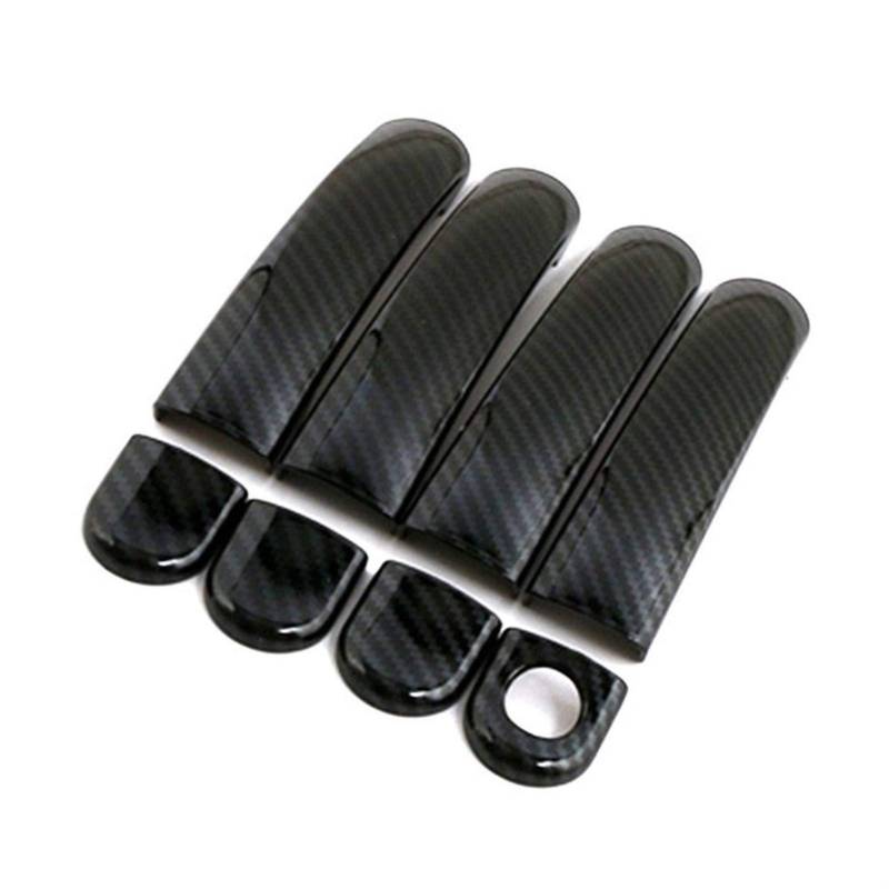 XEDLAMP for Skoda, Fabia MK1 MK2 2000 2013 Carbon Faser Gedruckt Äußere Seite Tür Griff Abdeckung Tür Schüssel Trim Form Rahmen Abdeckung für Außentürgriffe(1 Key Hole Handle) von XEDLAMP