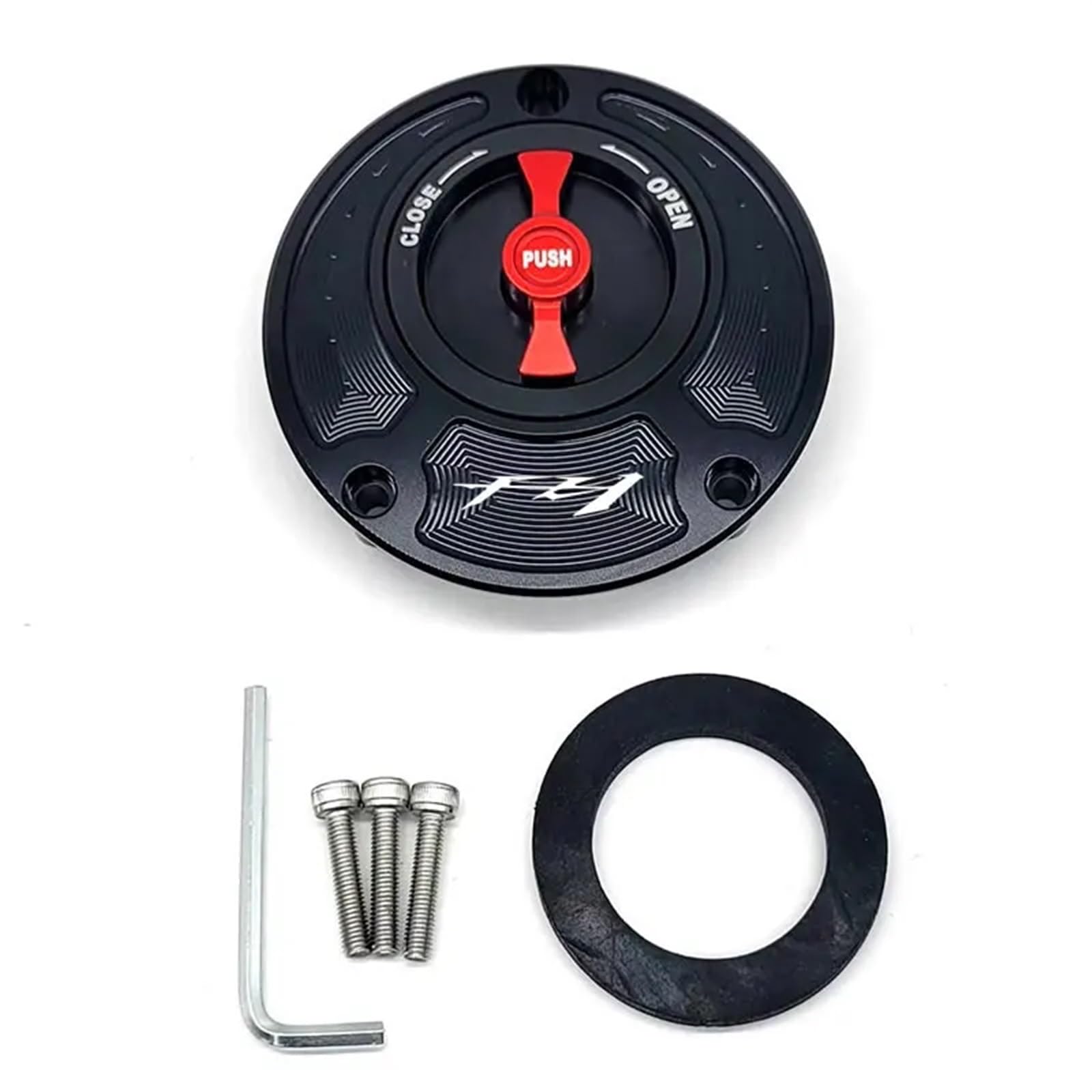 XEDLAMP for Yamaha, FZ1000, for Fazer, 20012005 2002 2003 2004 Tankdeckelabdeckung CNC-Aluminium Keyless Motorradzubehör 6 Farben(Black and Red) von XEDLAMP