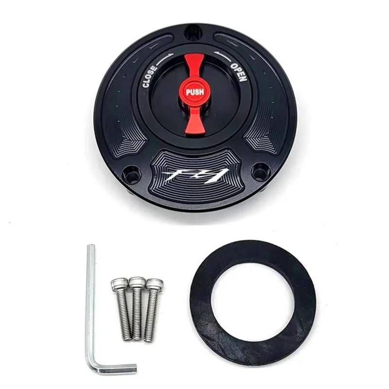 XEDLAMP for Yamaha, FZ1000, for Fazer, 20012005 2002 2003 2004 Tankdeckelabdeckung CNC-Aluminium Keyless Motorradzubehör 6 Farben(Black and Red) von XEDLAMP