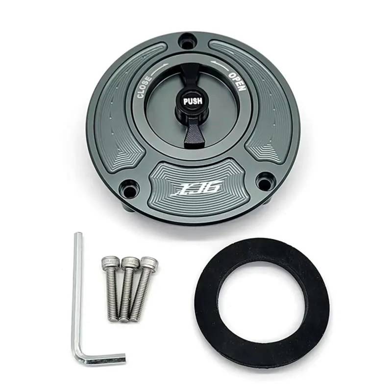 XEDLAMP for Yamaha, XJ6 Diversion 2009-2015, Tankdeckelabdeckung CNC-Aluminium Keyless-Motorradzubehör 6 Farben(Gray and Black) von XEDLAMP
