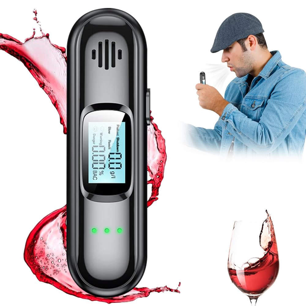 XEERUN Alkoholtester Polizeigenau, Aufladbar Professioneller Alkoholtester mit Digitaler LCD-Anzeige, Tragbarer Atemalkoholtester Ohne Blasrohr, Promilletester für Persönlichen und Professionellen XEERUN Alkoholtester Polizeigenau, Aufladbar Professioneller Alkoholtester mit Digitaler LCD-Anzeige, Tragbarer Atemalkoholtester Ohne Blasrohr, Promilletester für Persönlichen und Professionellen von XEERUN
