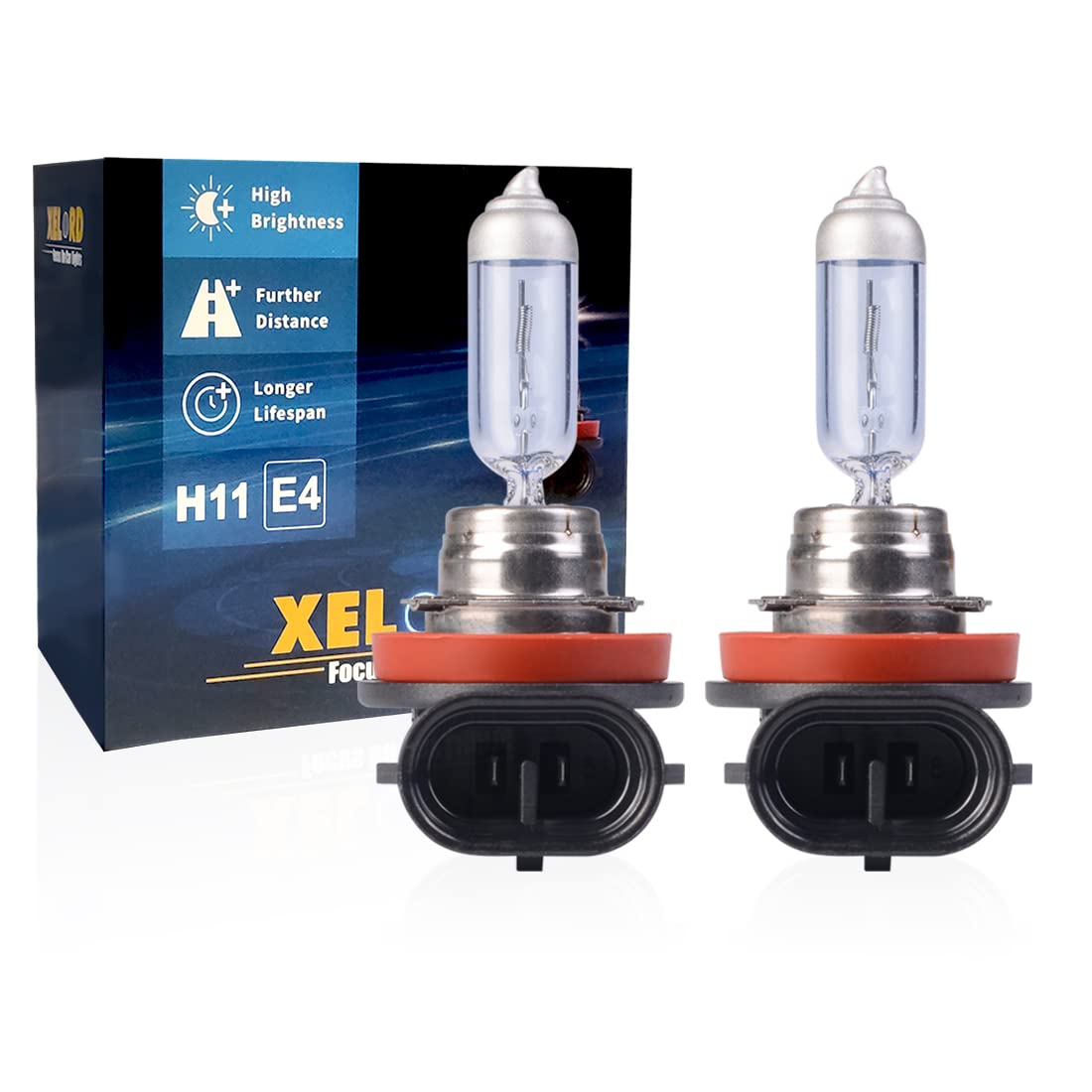 XELORD Halogen H11 Scheinwerferlampe Birne 60/55W 12V Auto Abblendlicht Fernlicht lnebelscheinwerfer Glühlampen mit Zulassung - 2 Stück XELORD Halogen H11 Scheinwerferlampe Birne 60/55W 12V Auto Abblendlicht Fernlicht lnebelscheinwerfer Glühlampen mit Zulassung - 2 Stück von XELORD