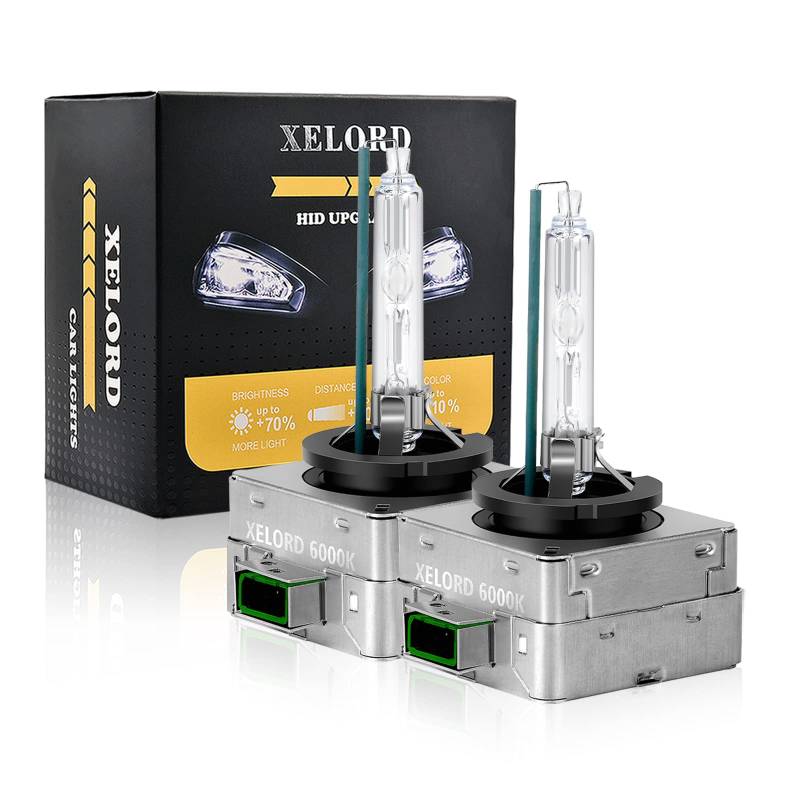 XELORD D3S Xenon Brenner Scheinwerferlampe 6000K Diamond Weißlicht 35W HID Fahrzeugscheinwerferbirne12V (2 Lampen) von XELORD