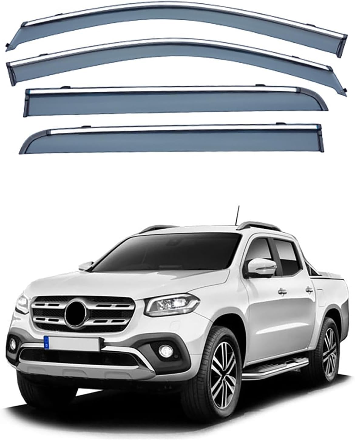 4 Stück Windabweiser Autofenster für Mercedes Benz X Class Pickup W470 2017 2018 2019 2020 2021 2022 2023, Autofenster Regenschutz Regenabweiser Integrierte Deflektoren Zubehör 4 Stück Windabweiser Autofenster für Mercedes Benz X Class Pickup W470 2017 2018 2019 2020 2021 2022 2023, Autofenster Regenschutz Regenabweiser Integrierte Deflektoren Zubehör von XENITE