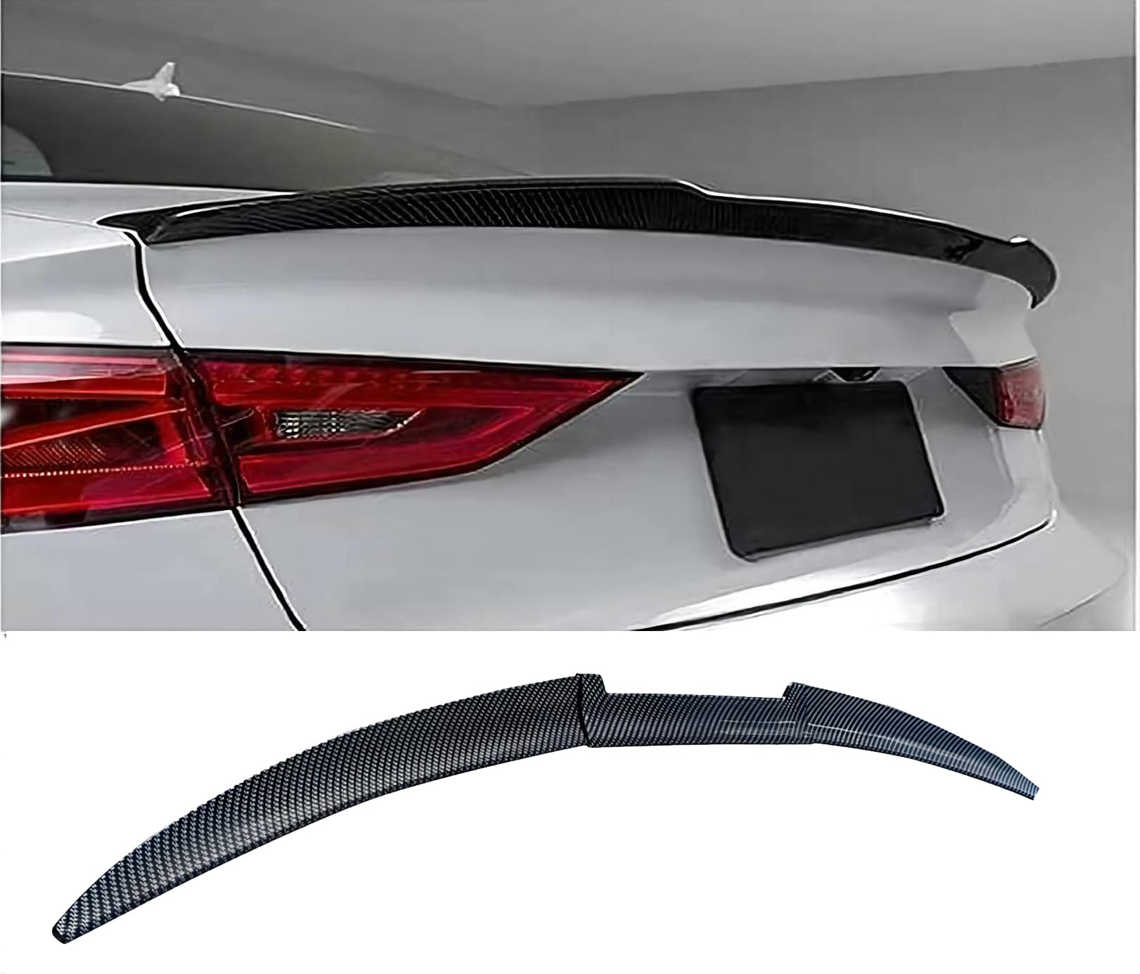 Auto Kofferraum Heck Spoiler für Audi A4 Sedan B8 B7 B6 B5 8D 8E2 8EC 8K, Spoiler Heckspoiler Heckflügel Car Tuning Accessories,Carbon Fiber Look von XENITE