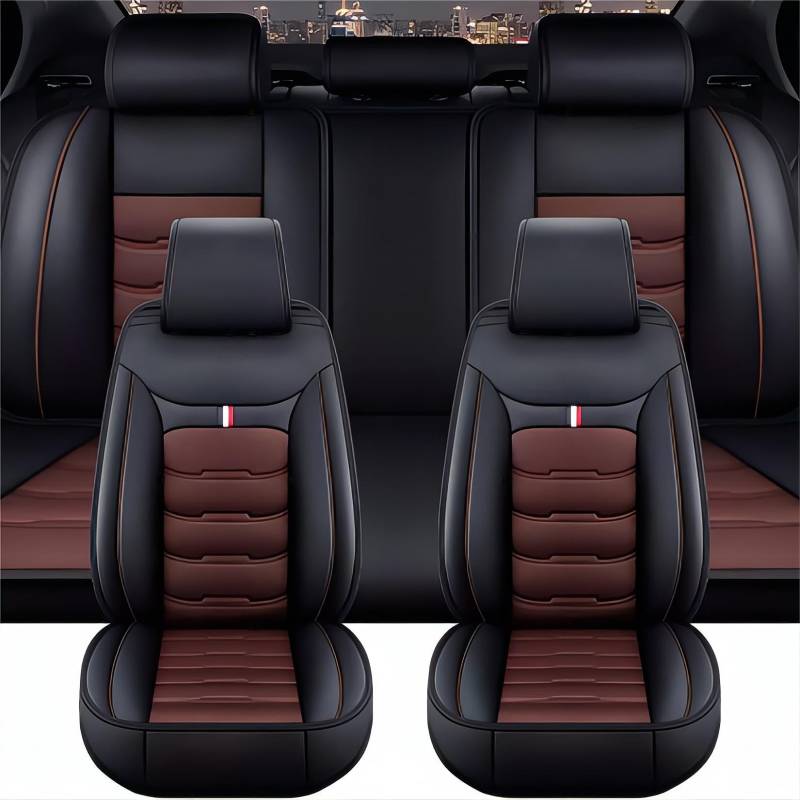 XENITE Autositzbezüge für BMW X1/X3/X4/X5/X6 (F25/F10/E83/E84/E70/E87, 2000-2023), Wasserdicht, Sitzschoner, Schwarz/Braun, Kunststoff, BMW Sitzbezüge von XENITE