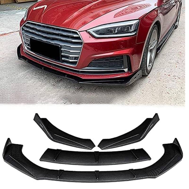 Frontspoiler Lippe Spoilerlippe Splitter Für Audi A5 RS5 2012-2018 2019 2020 2021 2022, Stoßstange Lippe Front Spoiler Tuning Auto zubehör,Carbon Fiber Look von XENITE