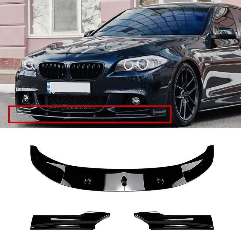 Frontspoiler Lippe Spoilerlippe Splitter Für BMW 5 Series F10 F11 M Sport 2011-2016 2017, Stoßstange Lippe Front Spoiler Tuning Auto zubehör,Black von XENITE