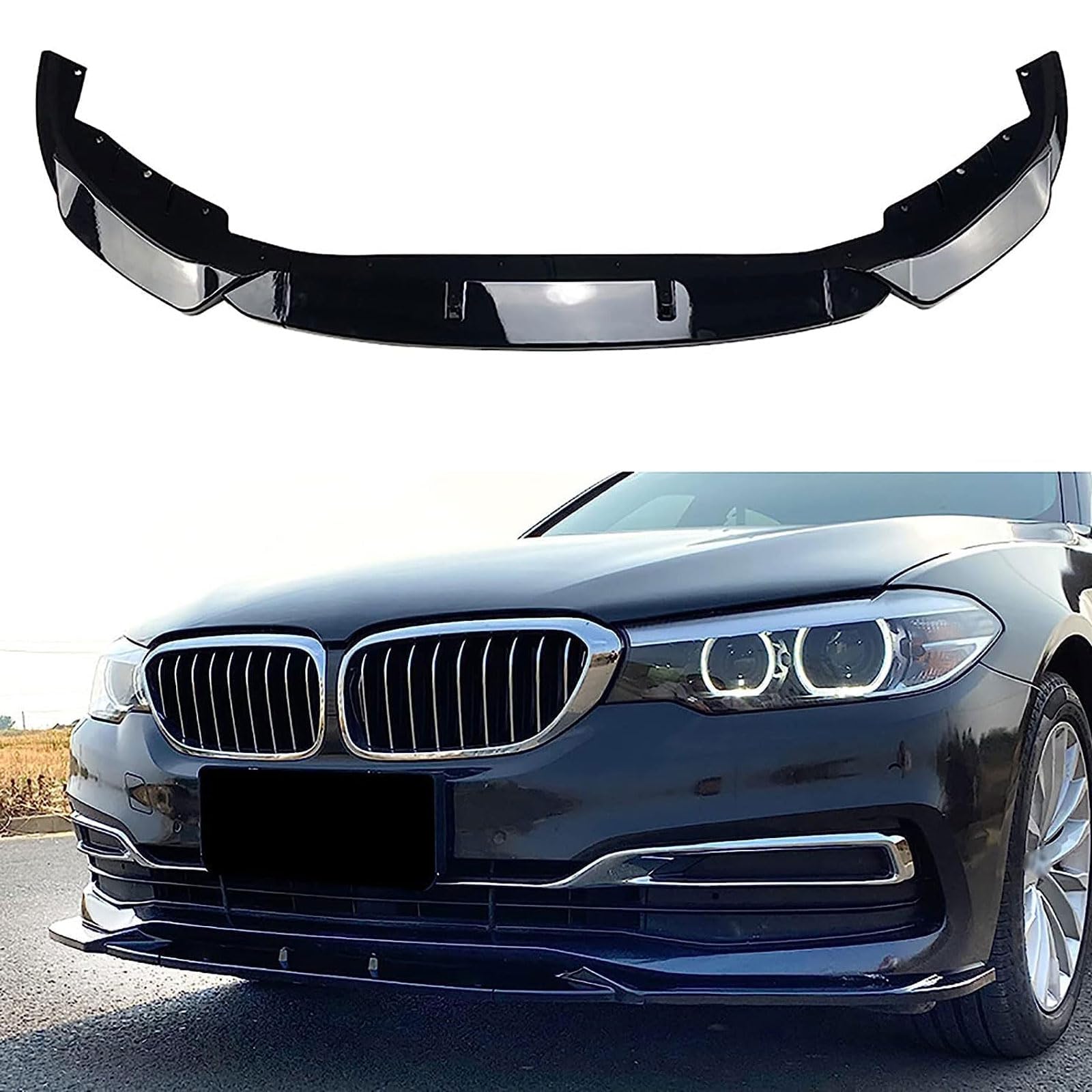 Frontspoiler Lippe Spoilerlippe Splitter Für BMW 5 Series G30 G31 520i 525i 530i Facelift 2021+, Stoßstange Lippe Front Spoiler Tuning Auto zubehör von XENITE