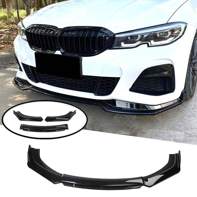 Frontspoiler Lippe Spoilerlippe Splitter Für BMW Serie 3 Series 3er F34 Gran Turismo GT 2013-2020, Stoßstange Lippe Front Spoiler Tuning Auto zubehör,Bright Black von XENITE