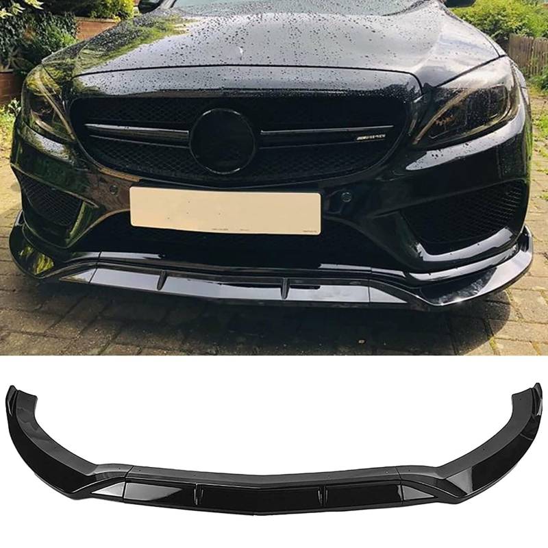 Frontspoiler Lippe Spoilerlippe Splitter Für Mercedes-Benz Classe C W205 Sport 2015 2016 2017 2018 C400 C200, Stoßstange Lippe Front Spoiler Tuning Auto zubehör von XENITE