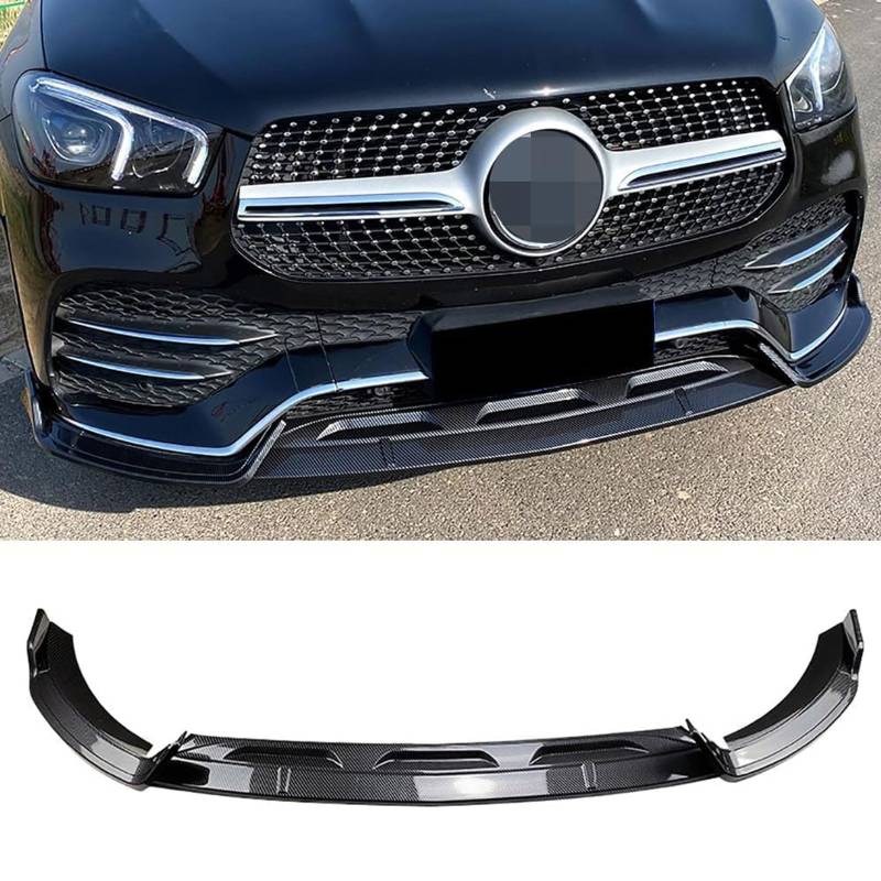 Frontspoiler Lippe Spoilerlippe Splitter Für Mercedes Benz GLE Klasse W167 C167 GLE350 450 53 AMG 2020-2023, Stoßstange Lippe Front Spoiler Tuning Auto zubehör,Carbon Fiber Look von XENITE