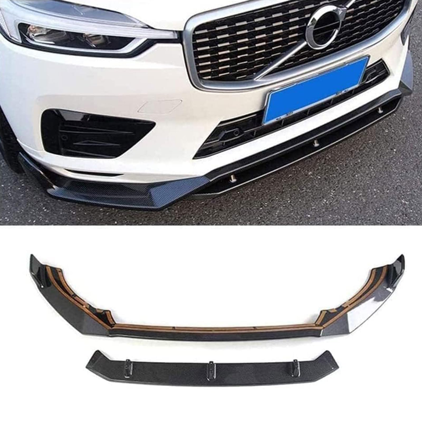 Frontspoiler Lippe Spoilerlippe Splitter Für Volvo Xc60 2018 2019 2020, Stoßstange Lippe Front Spoiler Tuning Auto zubehör von XENITE