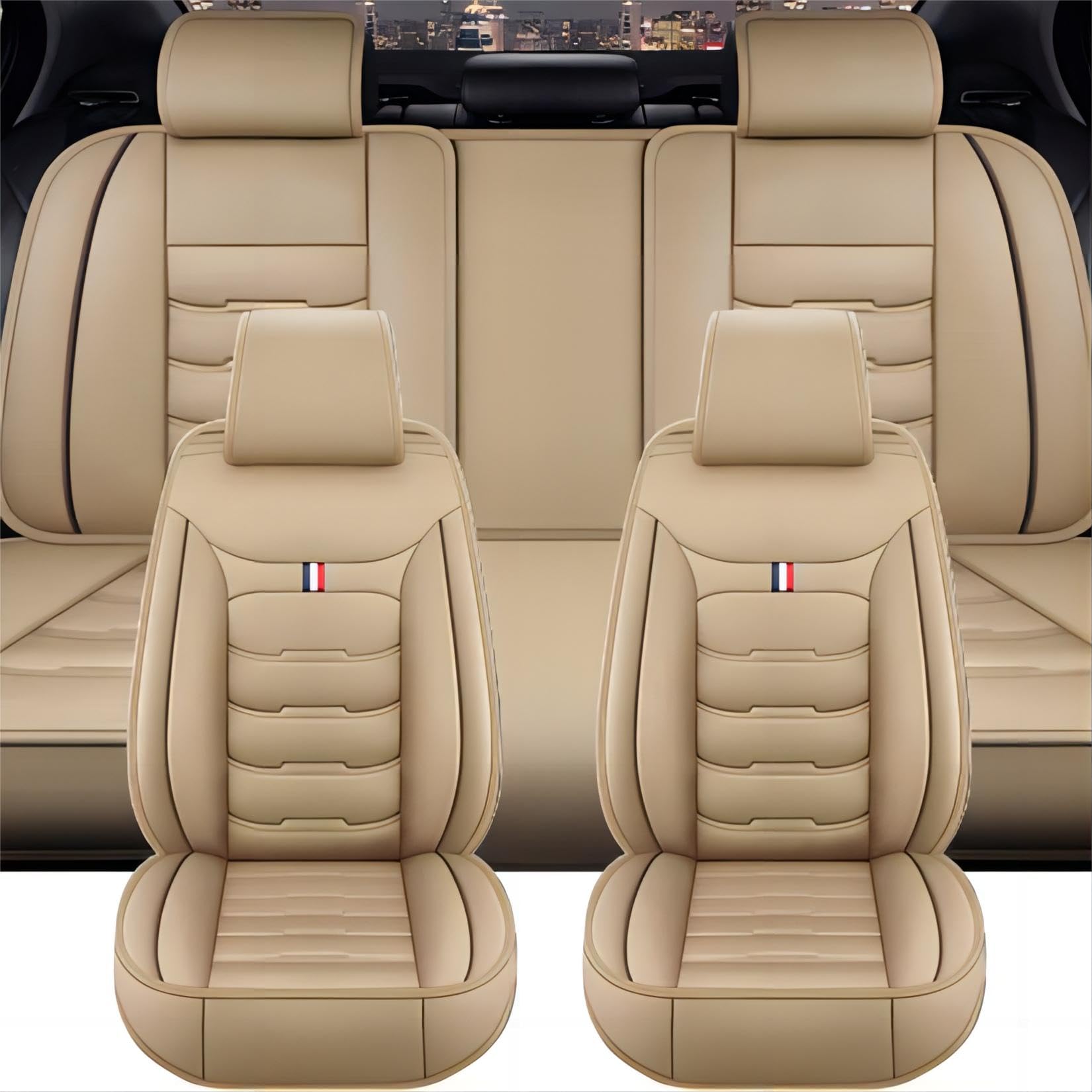 XENITE Autositzbezüge für Ford Puma/Puma St SUV 2019 2020 2021 2022 2023, Custom Car Seat Cover Sets Full Set Sitzbezüge Sitzbezug Auto Zubehör Innenraum,Beige von XENITE