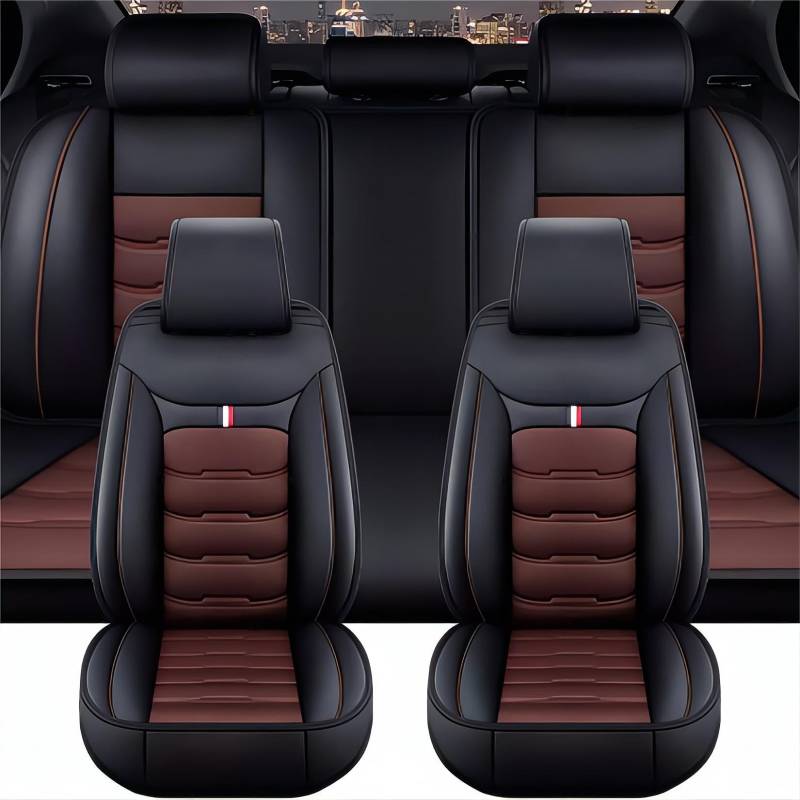 XENITE Autositzbezüge für MG ZS MG4 MG5 ZS EV 2000-2023, Custom Car Seat Cover Sets Full Set Sitzbezüge Sitzbezug Auto Zubehör Innenraum,BlackCoffee von XENITE