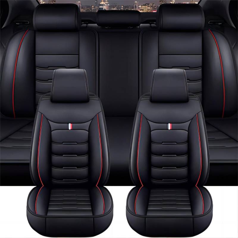 XENITE Autositzbezüge für MG ZS MG4 MG5 ZS EV 2000-2023, Custom Car Seat Cover Sets Full Set Sitzbezüge Sitzbezug Auto Zubehör Innenraum,BlackRed von XENITE