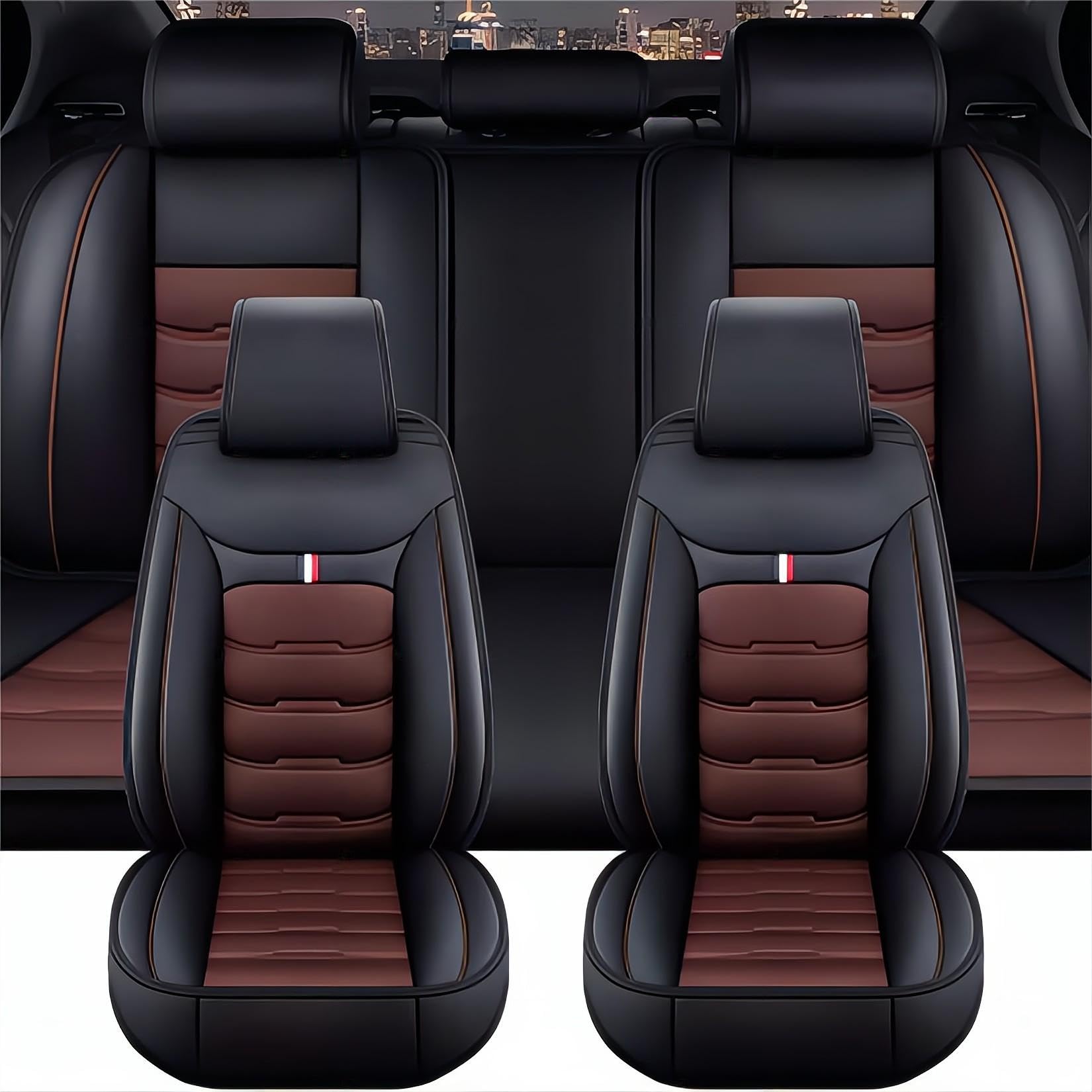 XENITE Autositzbezüge für VW Golf 8 Golf VIII 2020 2021 2022 2023, Custom Car Seat Cover Sets Full Set Sitzbezüge Sitzbezug Auto Zubehör Innenraum,BlackCoffee von XENITE