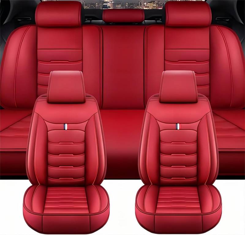 XENITE Autositzbezüge für VW Golf 8 Golf VIII 2020 2021 2022 2023, Custom Car Seat Cover Sets Full Set Sitzbezüge Sitzbezug Auto Zubehör Innenraum,Red von XENITE