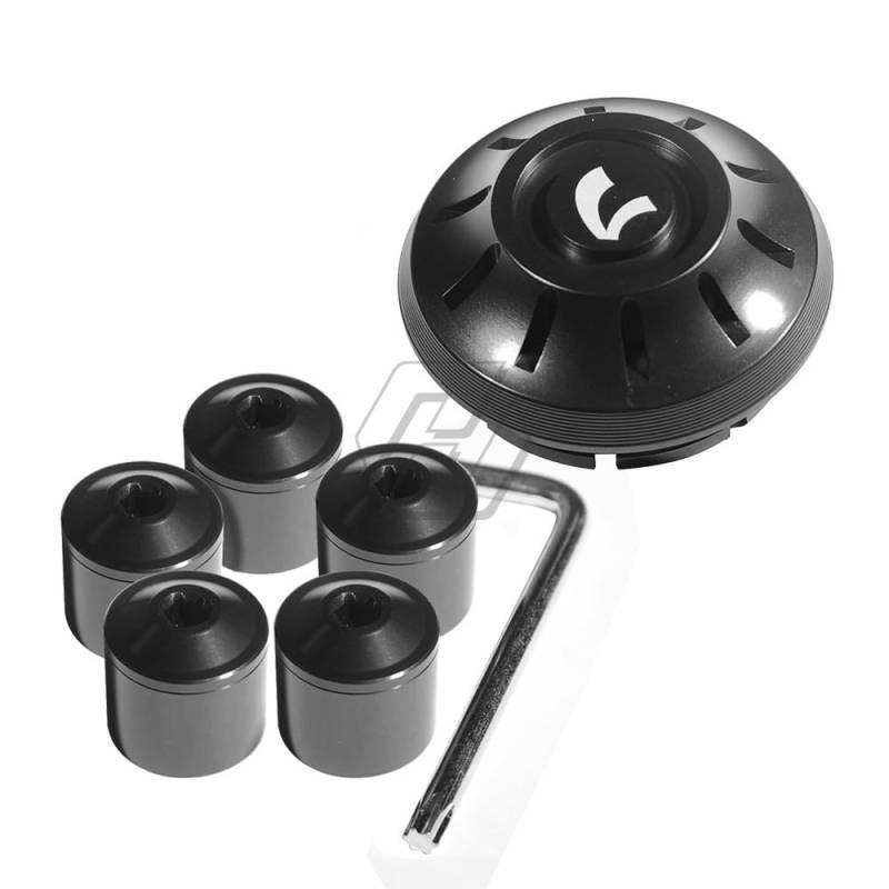 for Piaggio Vespa GTS Sprint Primavera LX LXV 50 125 250 300 Roller Zubehör Rad Loch Abdeckkappe (Farbe : Schwarz) von XENITE
