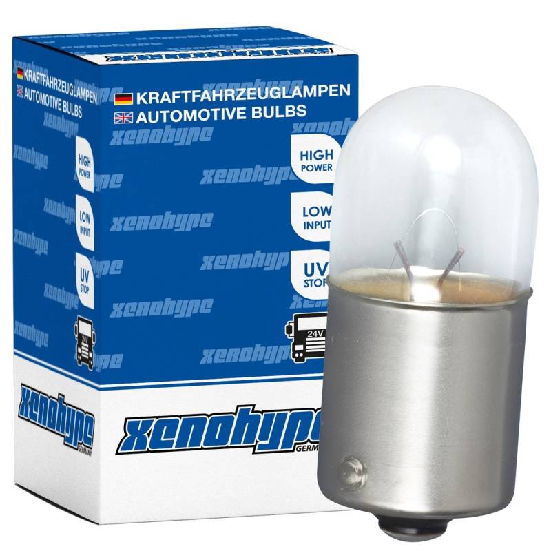 XENOHYPE 4x R10W Premium BA15s 24 V 10 Watt LKW Kugellampe von XENOHYPE