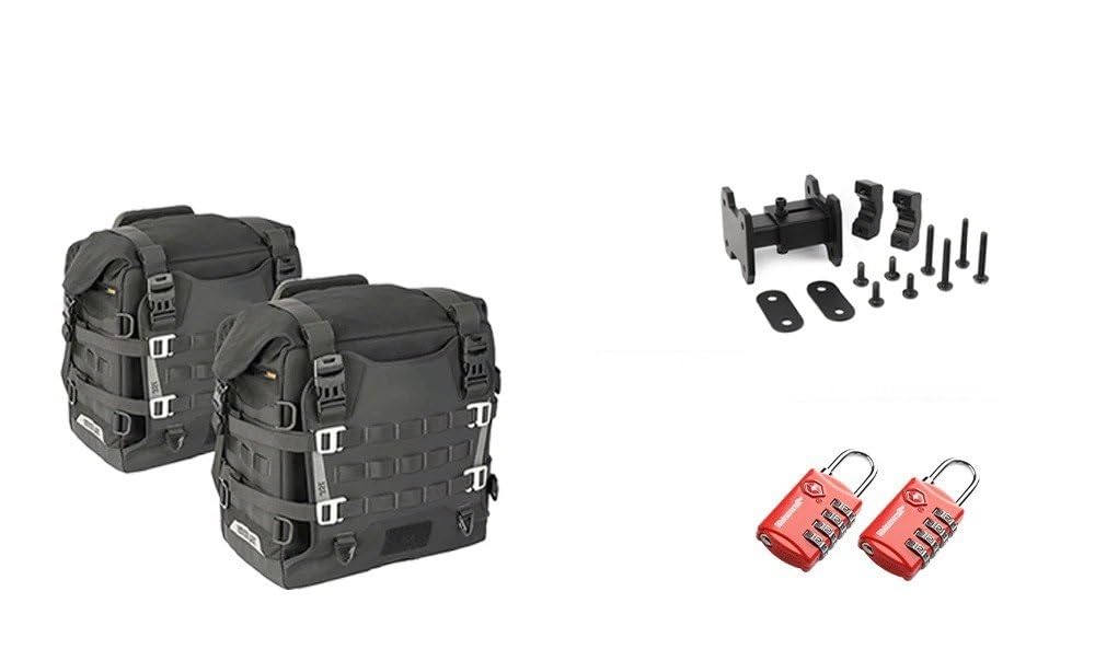 Motorrad Satteltaschen Motorrad-Satteltasche 35 L Große Kapazität Schnellverschluss Motor-Seitenbox Wasserdicht Für Reiten Reisen Gepäck Gepäcktasche Motorrad Werkzeug(B 2 Bag-See Picture) von XEXJHQQ