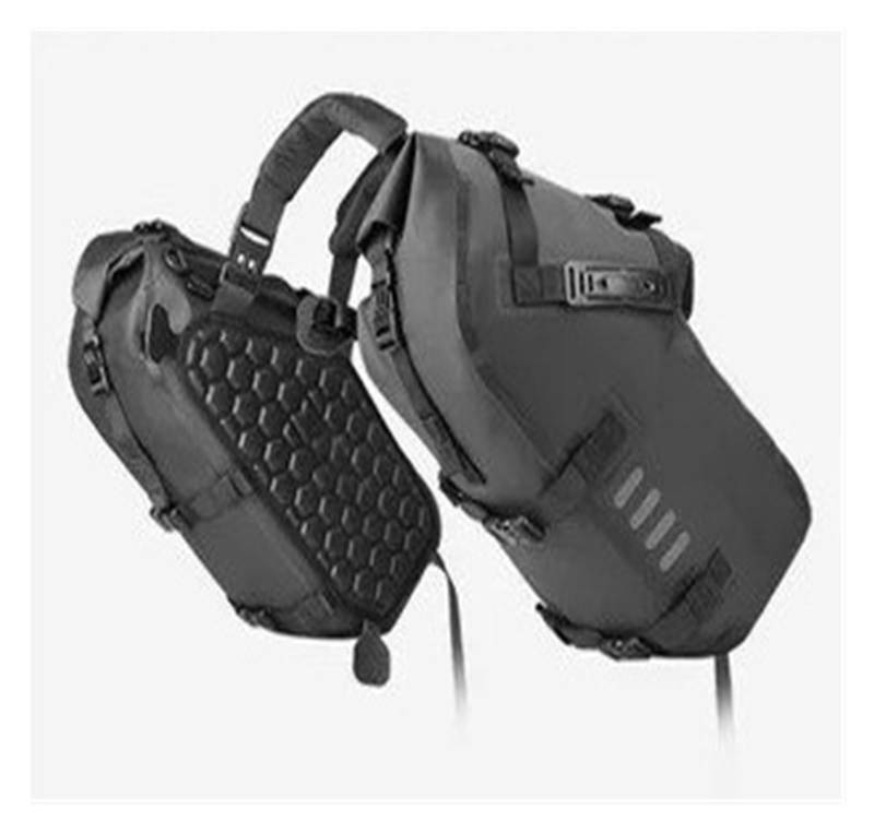 Motorrad Satteltaschen Motorrad-Seitentasche Wasserdicht 2-teilig Tragbar 18 L/28 L/48 L Große Kapazität Motorrad-Gepäcktasche Reitsatteltasche Motorrad Werkzeug(Black-28L(14Lx2)) von XEXJHQQ
