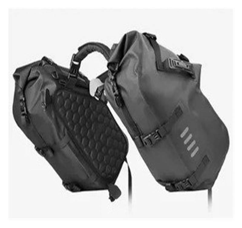 Motorrad Satteltaschen Motorrad-Seitentasche Wasserdicht 2-teilig Tragbar 18 L/28 L/48 L Große Kapazität Motorrad-Gepäcktasche Reitsatteltasche Motorrad Werkzeug(Black-48L(24Lx2)) von XEXJHQQ