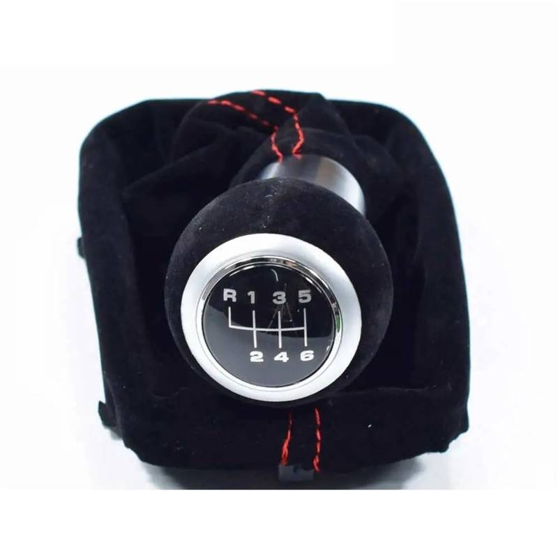 Schaltknauf Abdeckung Für A3 Für S3 2001-2003 Schwarz Rot 5/6 Geschwindigkeit Wildleder Leder Komplette Getriebe Shift Knauf Boot Abdeckung Gamasche Schaltknüppel(6Speed-Bootblack) von XEXJHQQ