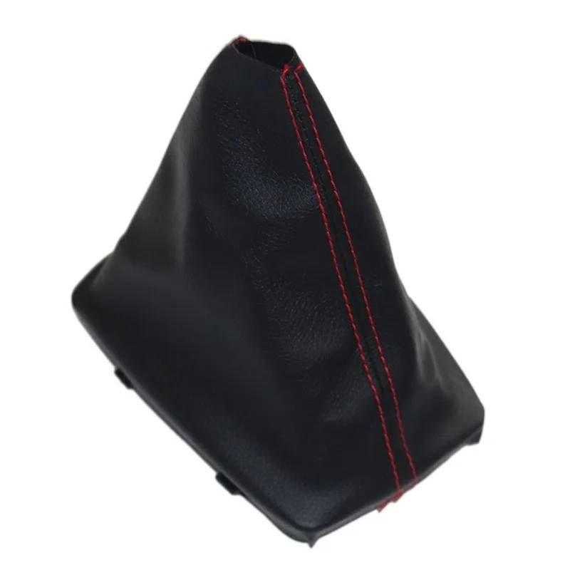 Schaltknauf Abdeckung Für A4 Für 8E Für B6 B7 2000-2008 Chrom & Leder Auto Shift Schaltknauf Hebel Gaitor Boot Abdeckung Schaltknüppel(Gear Boot red line) von XEXJHQQ