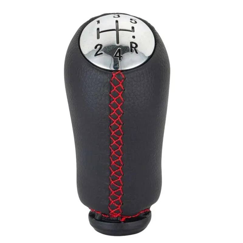 Schaltknauf Abdeckung Für Clio III 2005-2009 Autoinnenausstattung 5-Gang-Schaltknauf Schalthebelgriff Schaltknüppel(Red Stitching) von XEXJHQQ