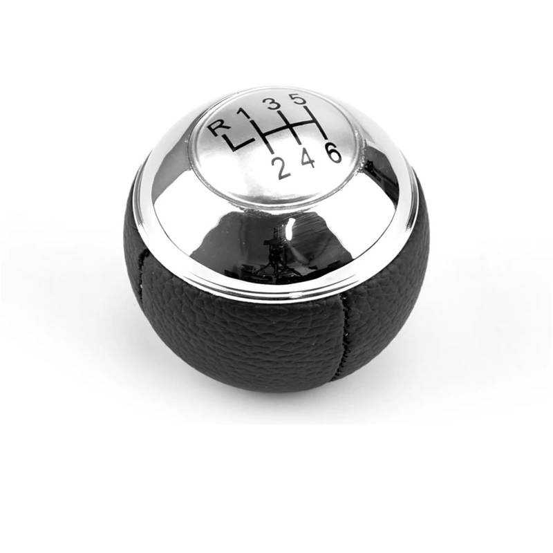 Schaltknauf Abdeckung Für Mini Für R50 2000-2006 Manuelle 5 Geschwindigkeit 6 Getriebe Schaltknauf Shifter Hebel Leder Chrom Schaltknüppel(Silver 6 Speed) von XEXJHQQ