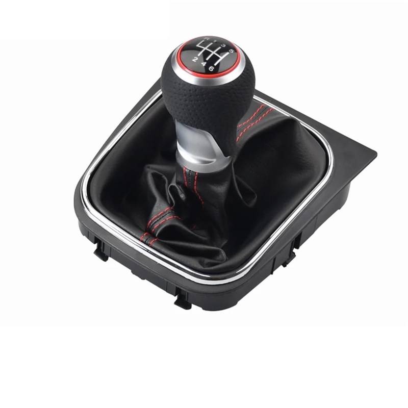 Schaltknauf Abdeckung Für VW Für Golf Für Jetta Für MK6 2010-2014 Auto Schaltknauf Hebel Stift 5 6 Geschwindigkeit Boot Abdeckung Schaltknüppel(Red 6 Speed) von XEXJHQQ