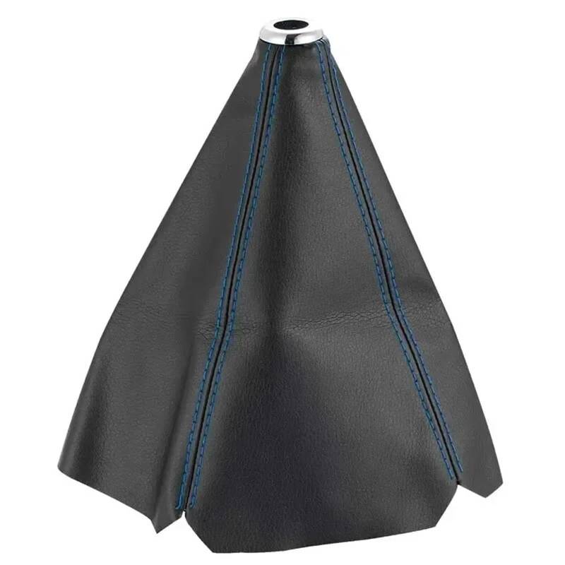 Schaltknauf Abdeckung Mehrere Stile 16mm Universal PU Leder Auto Gangschaltung Halsbänder Auto Manuelle Stick Shifter Knauf Boot Abdeckung Gamasche Schaltknüppel(Blue Stitching) von XEXJHQQ