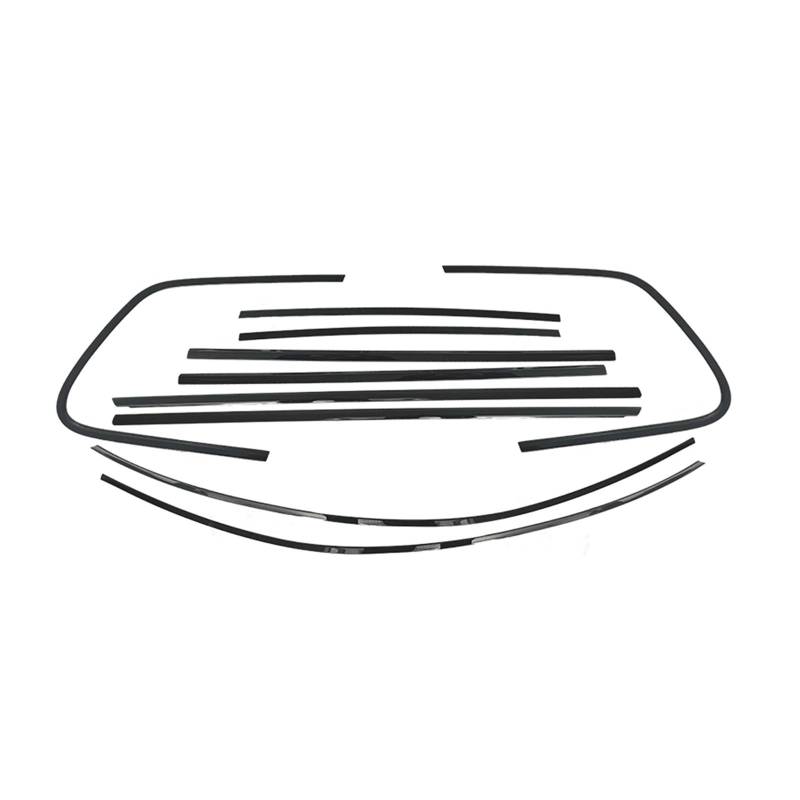 10 STÜCKE Außenfensterzierleiste Kompatibel for Volkswagen VW Touareg 2011-2018 Klavierlack Schwarz Autotürform Dekorative Dichtung Wetterstreifen von XFSBHMKH