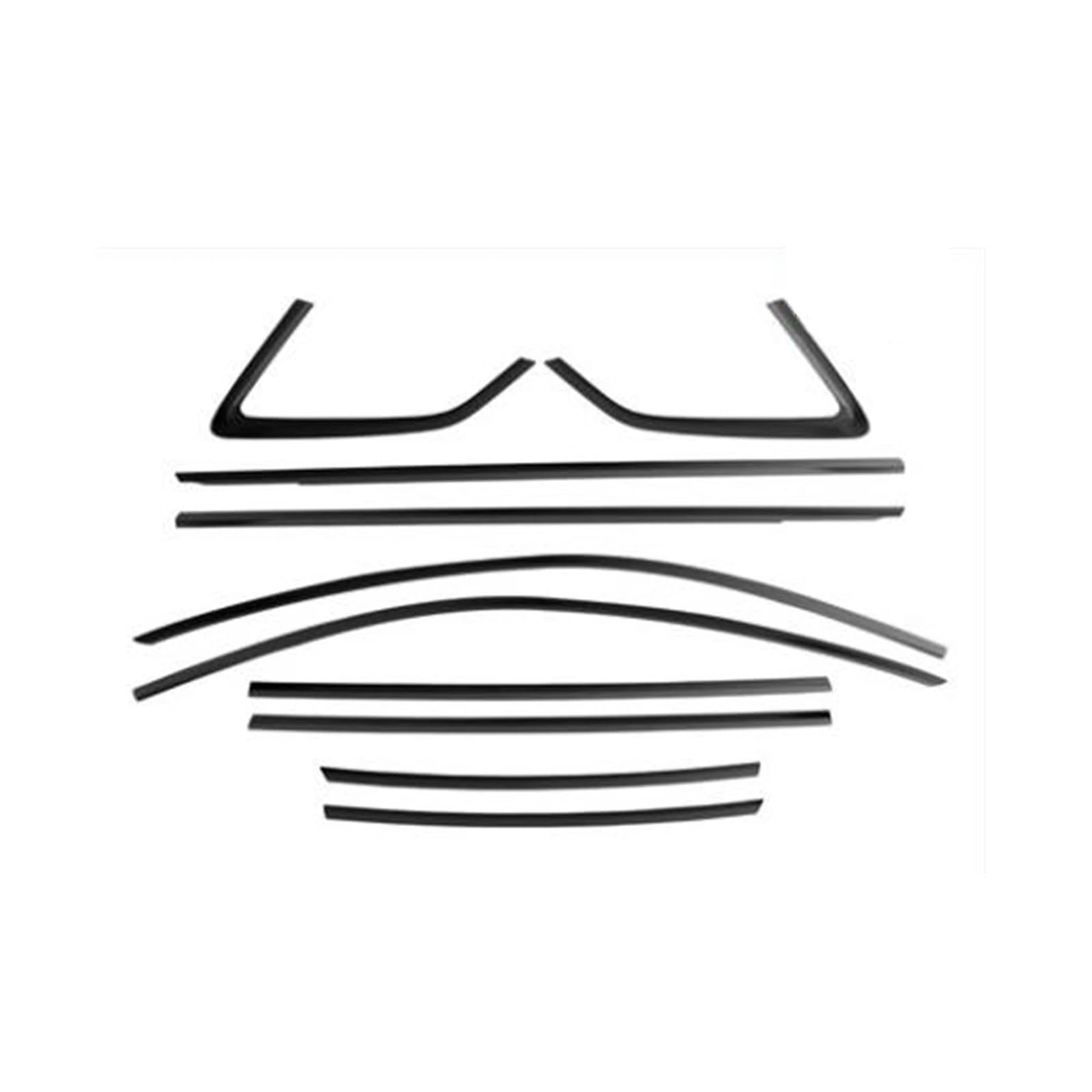 10 stücke Außenfensterverkleidung Kompatibel for Audi A3 Fließheck 2013-2020 Titanschwarz Windschutzscheiben-Dichtungsstreifen Schutzschild-Dichtungsstreifen von XFSBHMKH