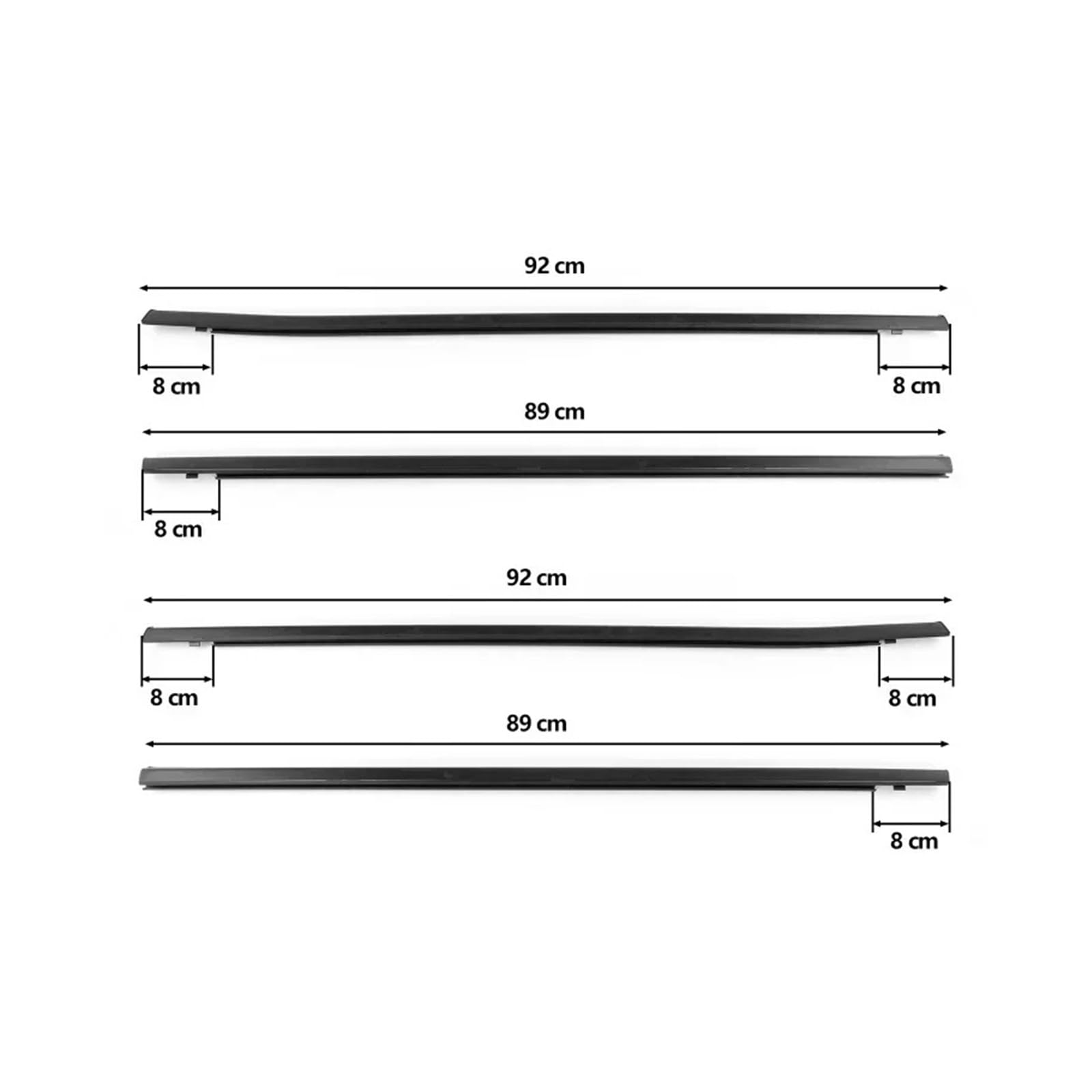 4 STÜCKE Auto Fenster Glas Fenster Dichtung Form Trim Kompatibel for Honda Civic 2001-2019(2016-2019) von XFSBHMKH