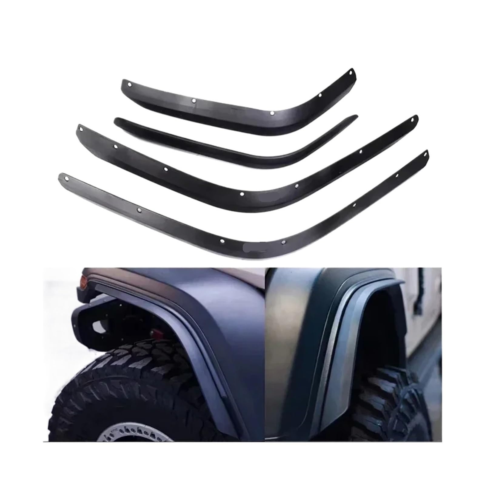 4 Stück Auto-Kotflügelverbreiterungen vorne und hinten, kompatibel mit Jeep Wrangler JL 2018+ (für Modelle mit niedrigem/hohem Kotflügel)(For High Fender) von XFSBHMKH
