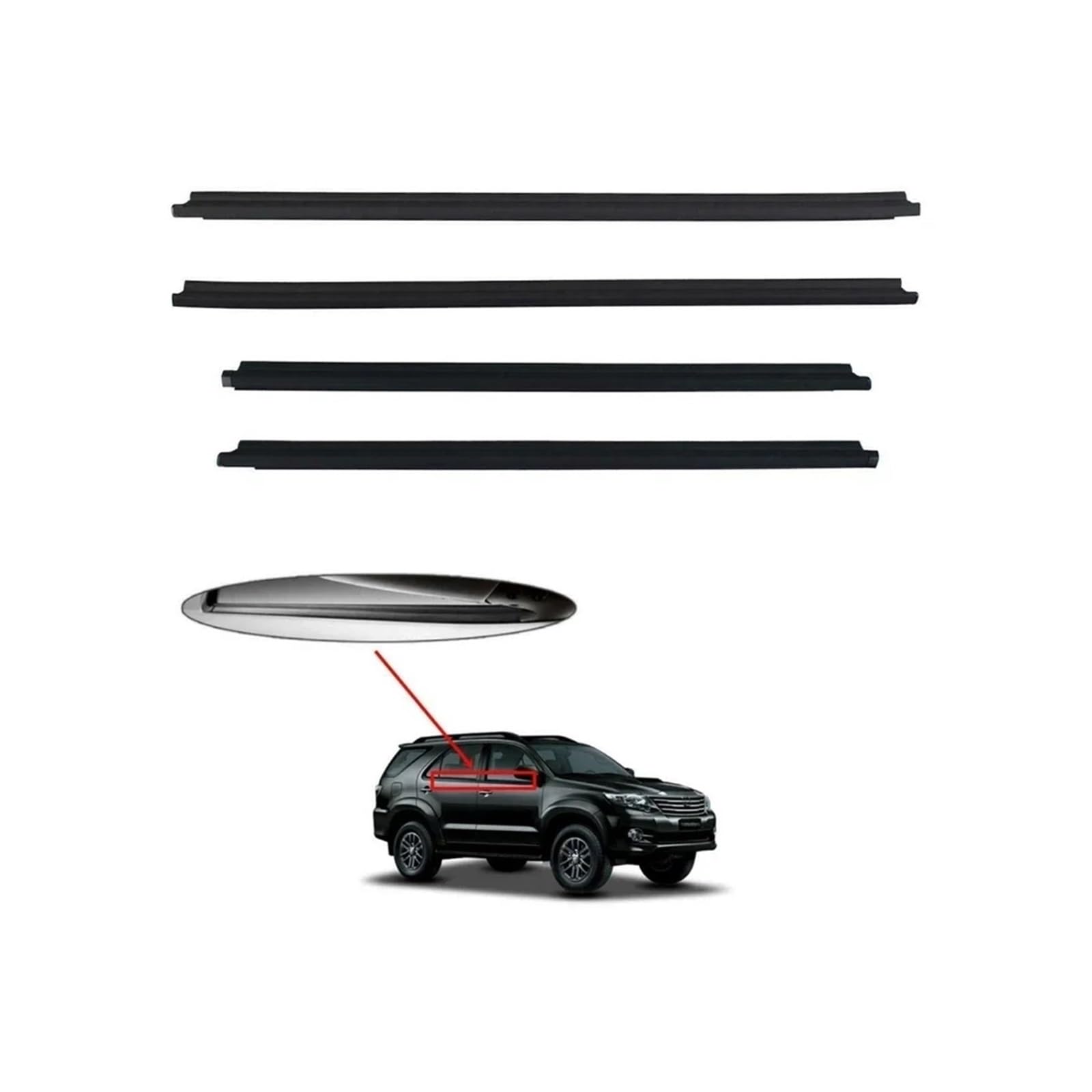 4 stücke Auto Tür Fenster Glas Wasserdichte Abdichtung Streifen Kompatibel for Toyota Fortuner 2004-2015 4 stücke Auto Tür Fenster Glas Wasserdichte Abdichtung Streifen Kompatibel for Toyota Fortuner 2004-2015 von XFSBHMKH