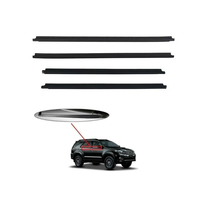 4 stücke Auto Tür Fenster Glas Wasserdichte Abdichtung Streifen Kompatibel for Toyota Fortuner 2004-2015 von XFSBHMKH