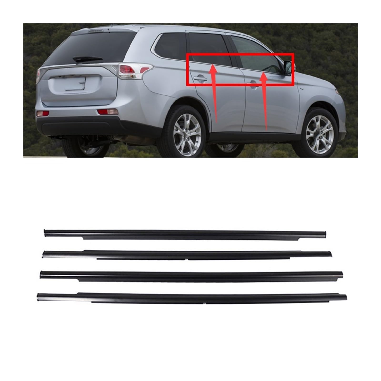 4 teile/satz Fenster Äußere Weathers Seite Tür Moulding Dichtung Gürtel Kompatibel for Mitsubishi Outlander 2007-2012 2013-2018 5727A007 5727A008(Style a) von XFSBHMKH