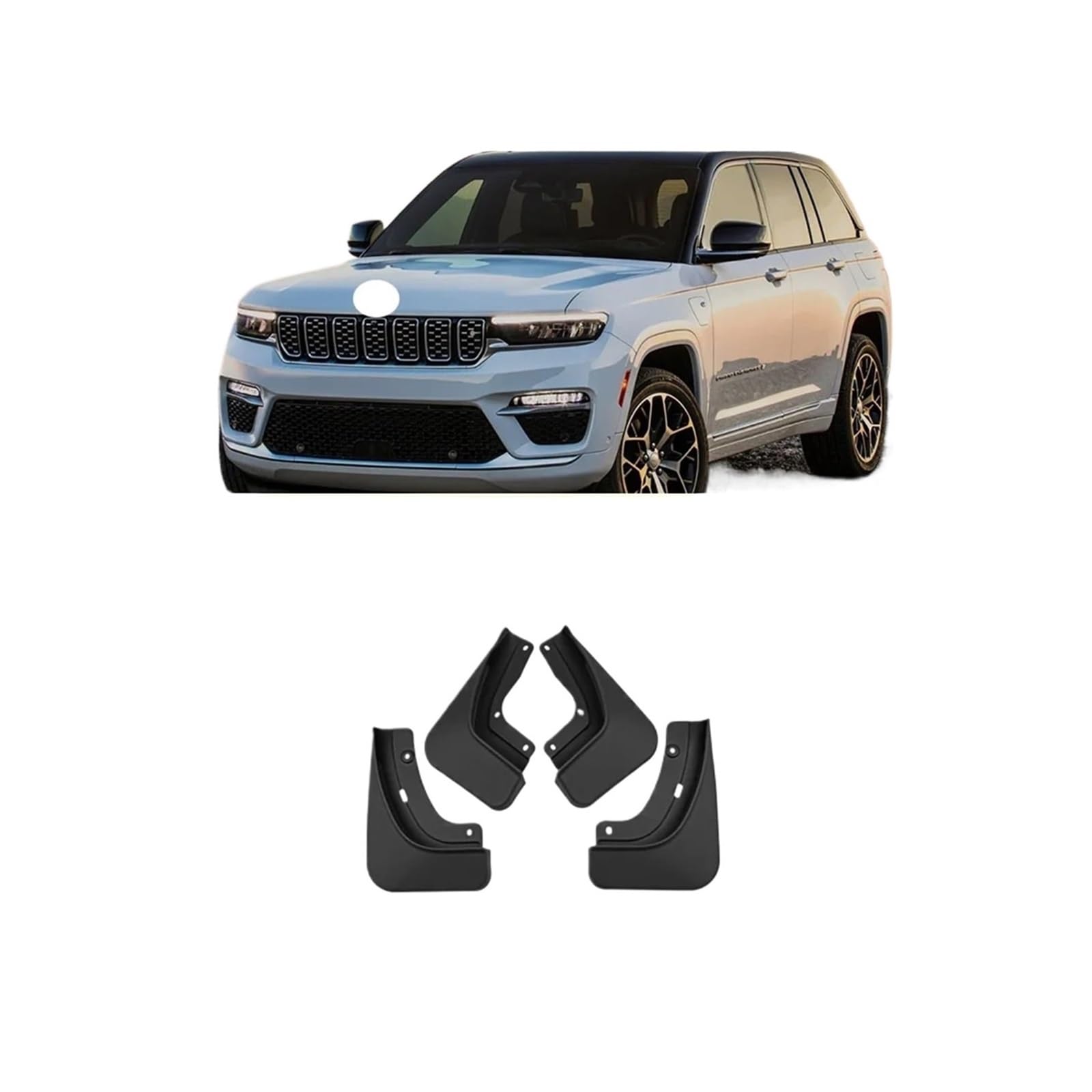 4-teiliger Spritzschutz, kompatibel mit Jeep Grand Cherokee L WK WL74 WL75 2022 2023 2024, vorderer und hinterer Kotflügel, Schmutzfänger, Autozubehör(Facelift) von XFSBHMKH