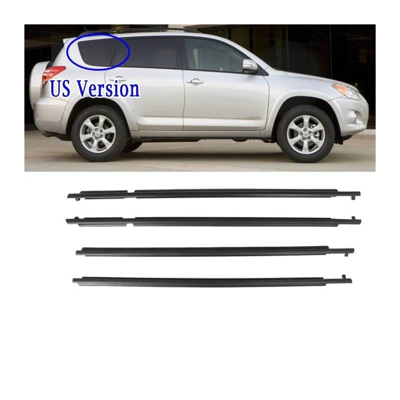 4-teiliges Dichtungsprofil for Autofenster, äußere Glasdichtung, Dichtungsband, Gummistreifen, kompatibel mit Toyota RAV4 2006–2012 (nur US-Version)(Style B) von XFSBHMKH