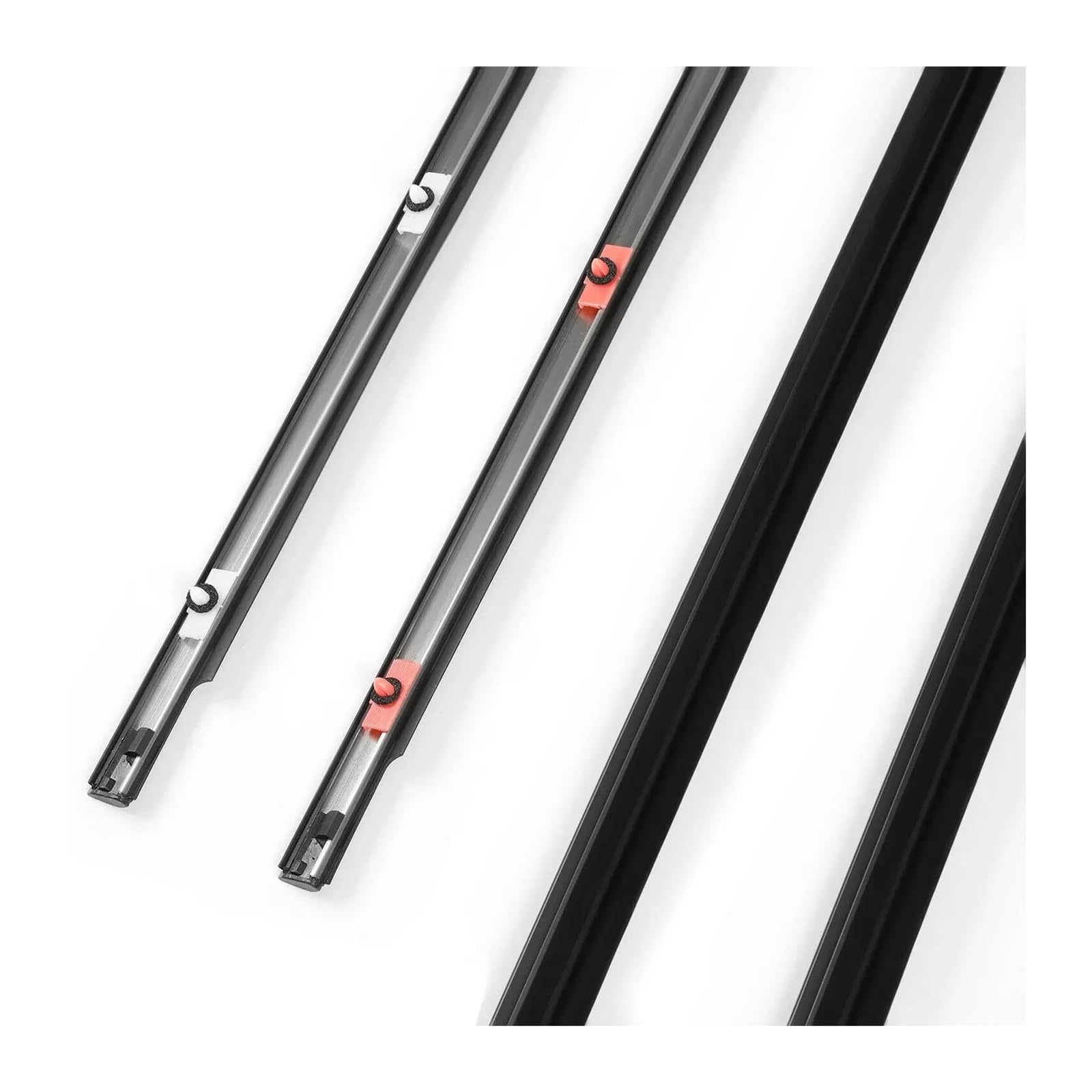4-teiliges Fensterdichtungsprofil for Toyota FJ Cruiser 2007–2014, VORNE und HINTEN, schwarze Seitentür-Außenglas-Formverkleidungsdichtung 4-teiliges Fensterdichtungsprofil for Toyota FJ Cruiser 2007–2014, VORNE und HINTEN, schwarze Seitentür-Außenglas-Formverkleidungsdichtung von XFSBHMKH
