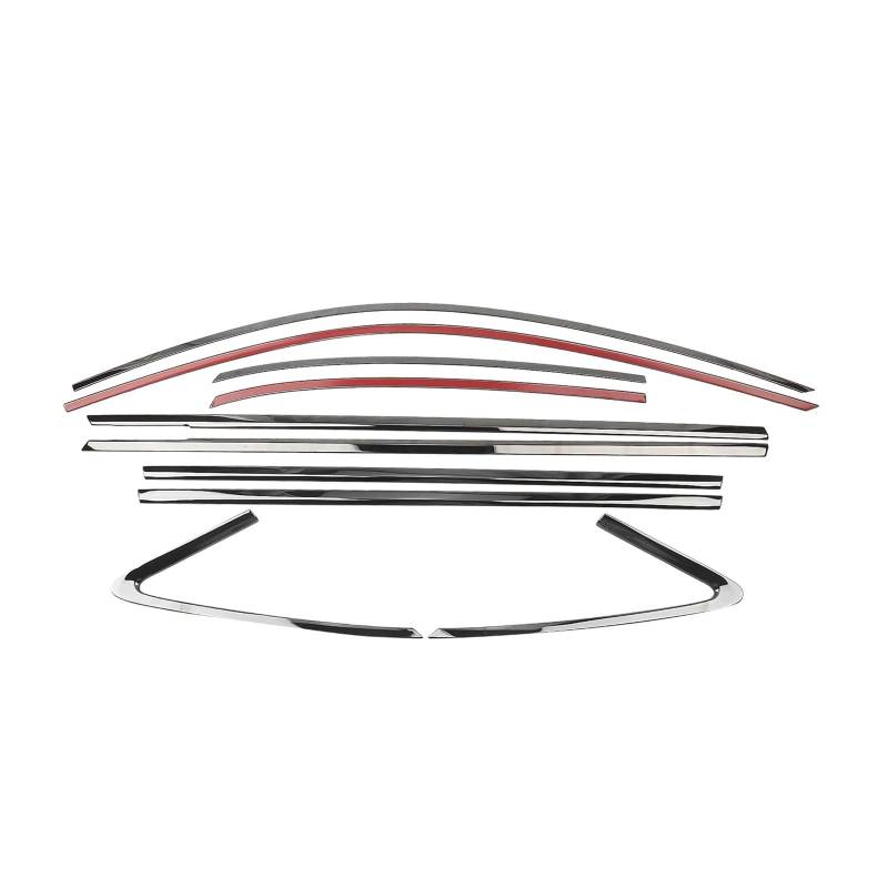 Auto-Außenfenster-Zierleiste, kompatibel mit Audi A3 S3 Limousine 2015–2020, Titan-Dichtungsstreifen, dekoratives Abdeckungsset(Titanium Black) von XFSBHMKH