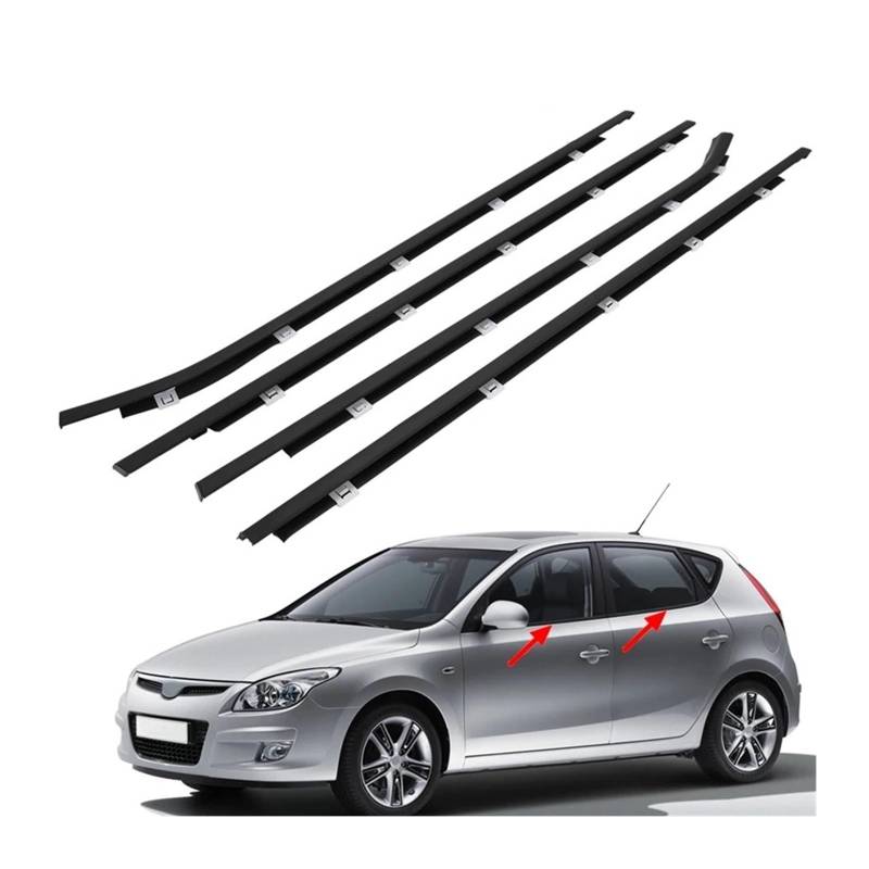 Auto-Dichtungsstreifen for Fensterleisten, Dichtungsband, kompatibel mit Hyundai I30 FD Hatch 2007–2012, automatische Dichtungsstreifen for die Außentür von XFSBHMKH