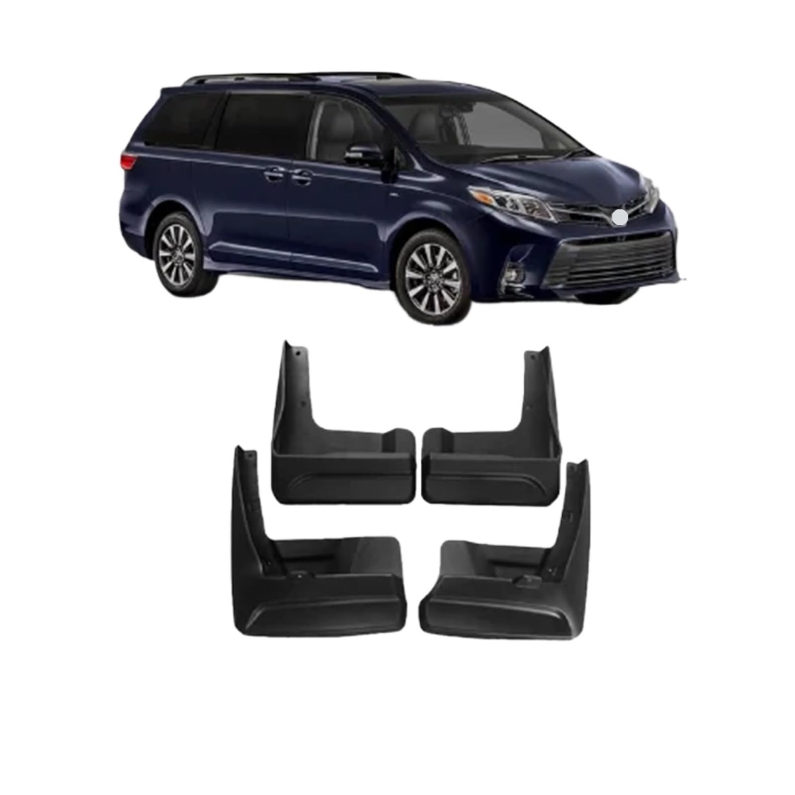 Auto-Schmutzfänger kompatibel for Toyota Sienna XL30 2011~2019 2012 2013 2014 2015 2016 Kotflügel Spritzschutz Kotflügel Schmutzfänger Autozubehör(Fit Facelift Molde) von XFSBHMKH