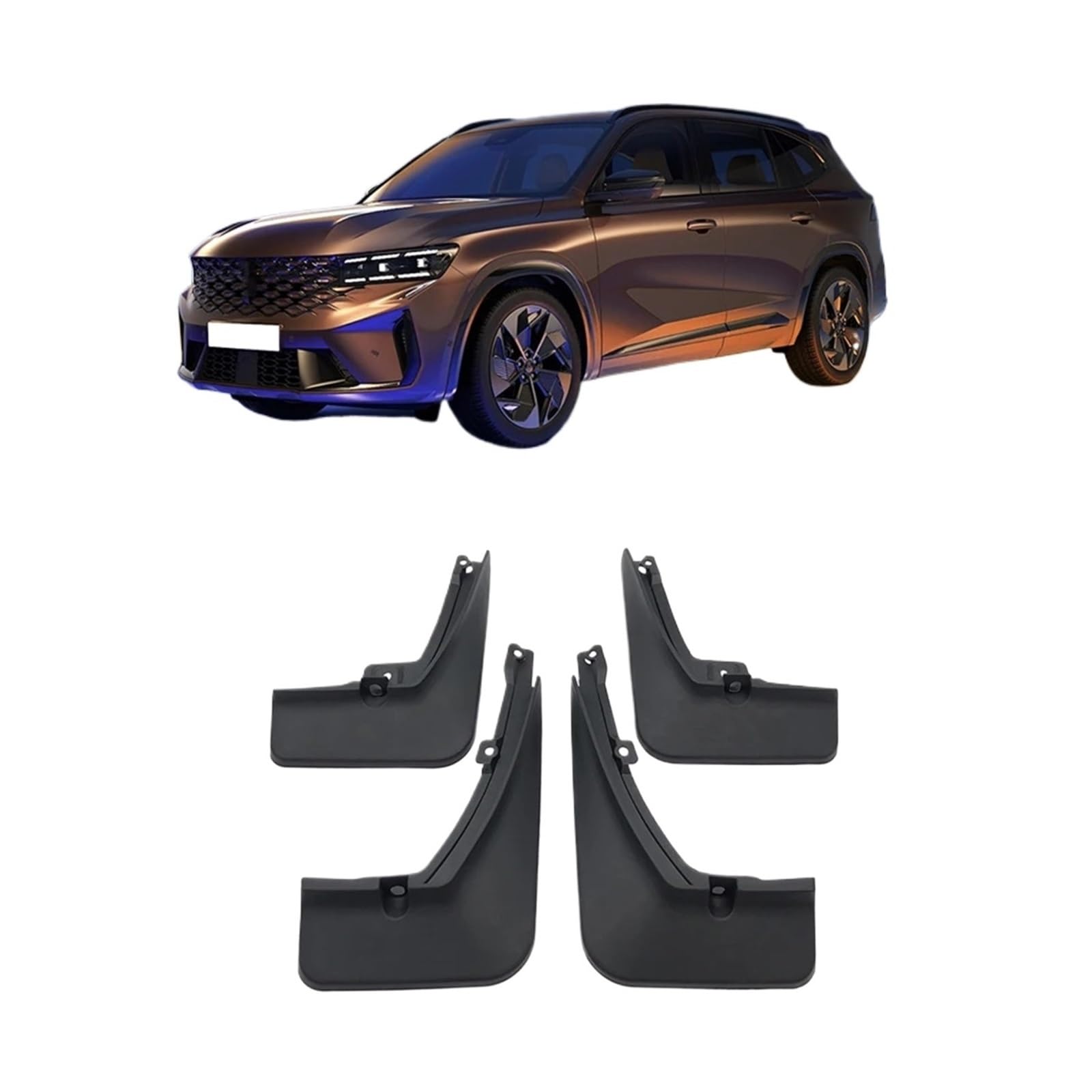Car Styling kompatibel for Renault Grand Koleos 2024 2025 ABS Auto Schmutzfänger Spritzschutz Kotflügel Schmutzfänger vorne hinten Kotflügel Zubehör von XFSBHMKH