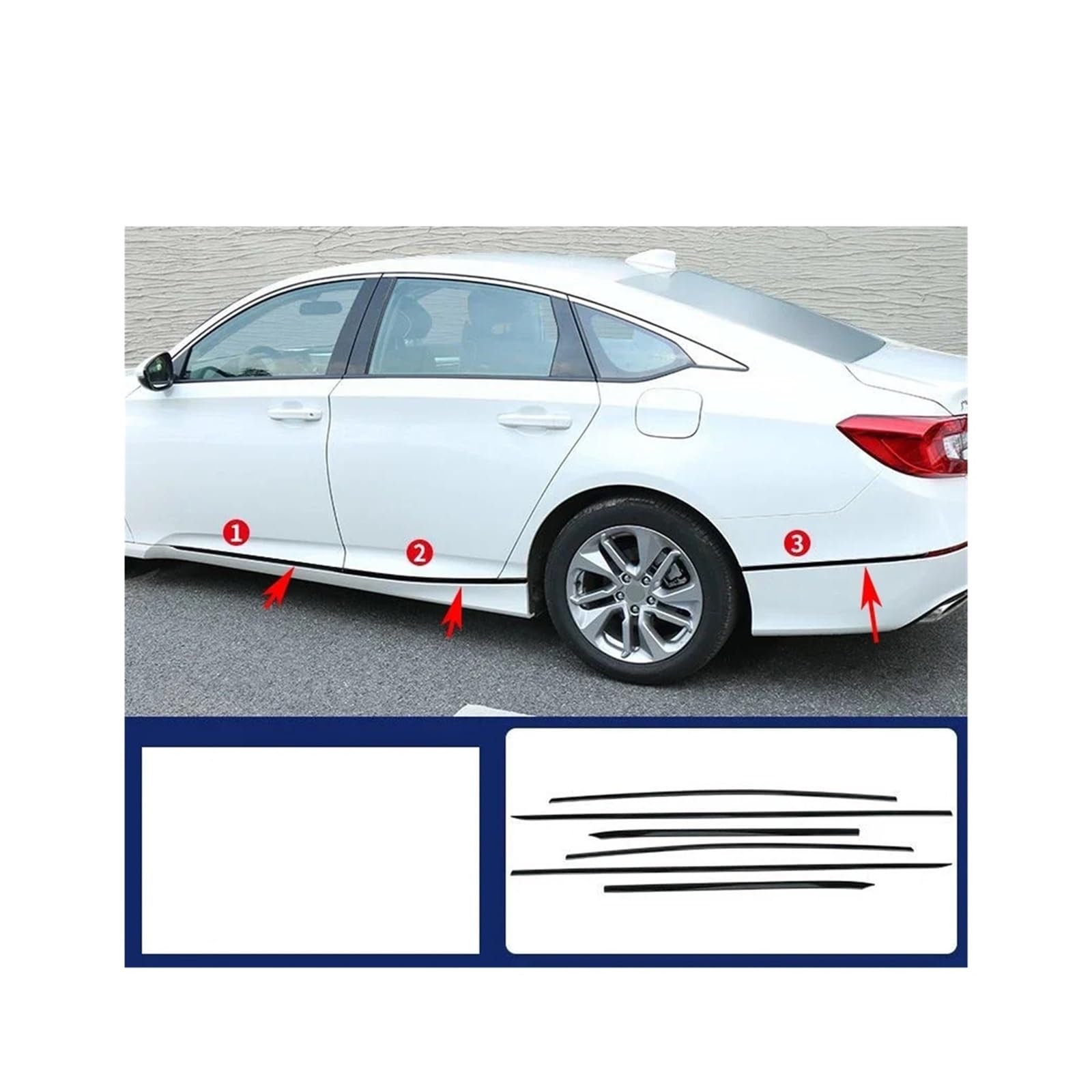 Kompatibel for Honda Accord 2018 2019 2020 2021 2022 Edelstahl schwarz Außenfensterleiste Seitenschwellerverkleidung 12-teilig(Body side 6PCS) von XFSBHMKH