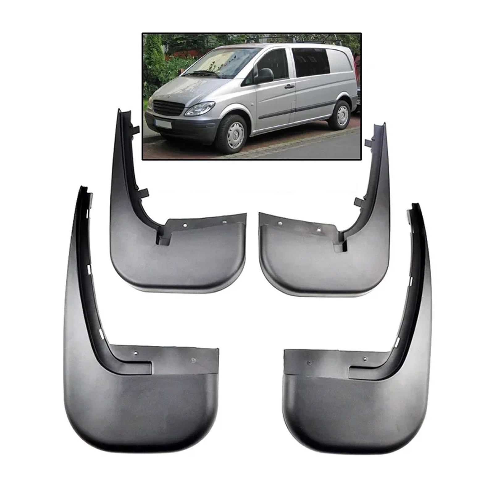 Kompatibel for Mercedes Benz V-Klasse Vito W447 Viano W639 Kotflügel V250 Auto Kotflügel Schmutzfänger Vito Spritzschutz 2006–2019 Metris Schmutzfänger(W639 06-10) von XFSBHMKH