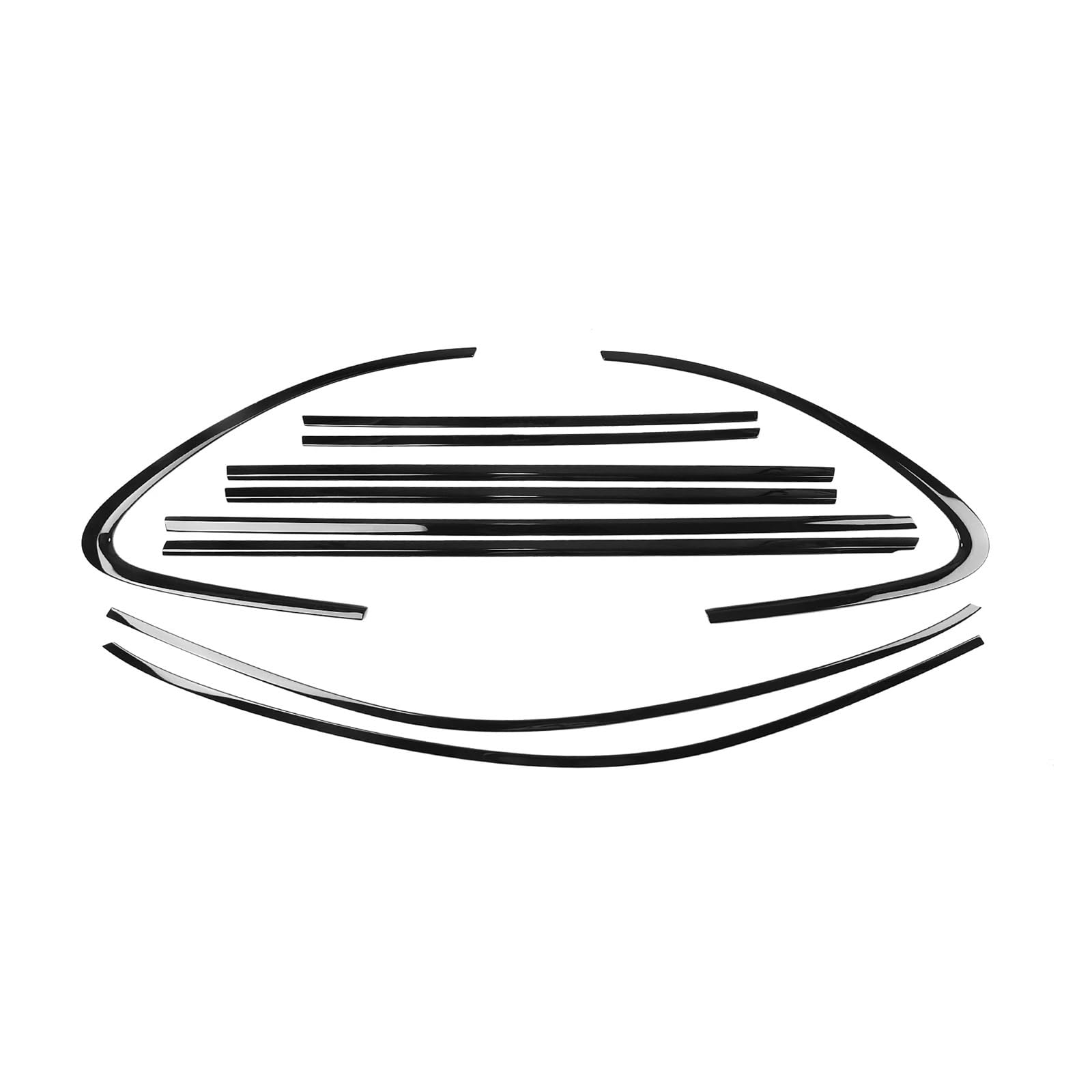 Kompatibel for Porsche Cayenne 2011–2017 Außenfensterleiste, glänzend schwarz, Tür, wasserdichte Dichtung, Schattenform, dekorativ von XFSBHMKH